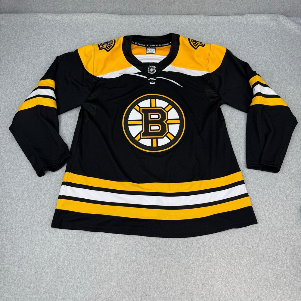 Authentic Boston Bruins Premium Black Jersey w/ Fight Strap 56 NWOT Fanatics